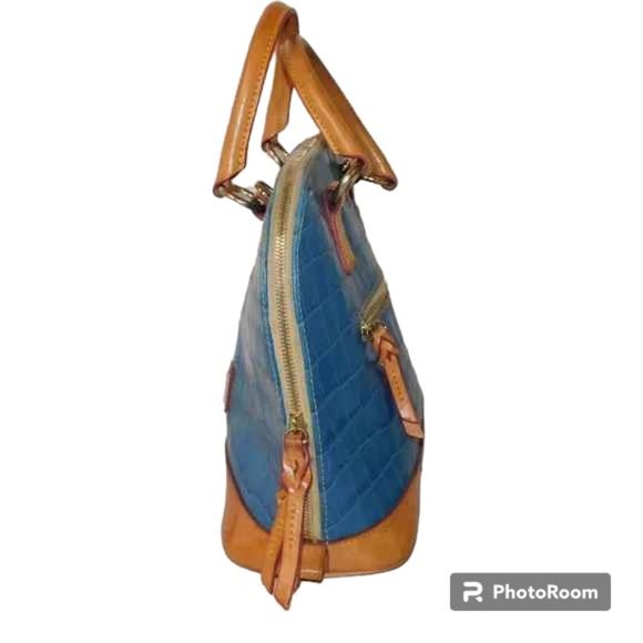 Dooney & Bourke Blue Crocodile Satchel Rare Color! Handbag Purse - Picture 10 of 16